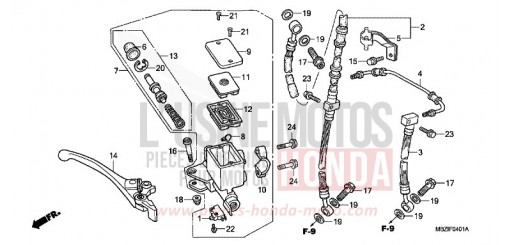 MAITRE-CYLINDRE FREIN AV. (CB600F22) CB600F22 de 2002